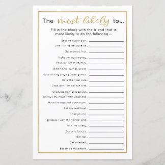 Papier Jeu de la fête de graduation amusante - Le plus pr