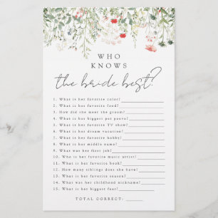 Papier Jeu de la mariée inconnue de la prairie fleurie