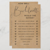 Papier Jeu de la partie de bachelorèse double face (Devant / Derrière)