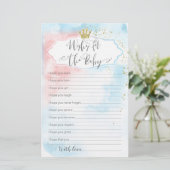 Papier Jeu de la partie de révélation de genre | Voeux po (Debout devant)