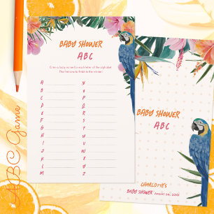 Papier Jeu de l'ABC pour Baby Shower sur la Jungle de per
