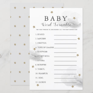 Papier Jeu de lettres mélées pour Baby Shower sur le thèm
