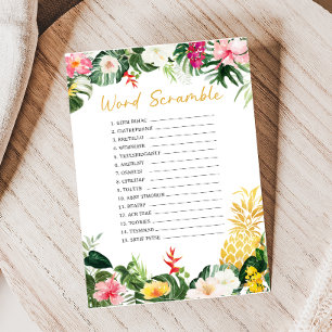 Papier Jeu de lettres mélées pour douche de bébé Aloha Ba