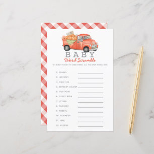 Papier Jeu de lettres pour bébé camion à citrouilles roug