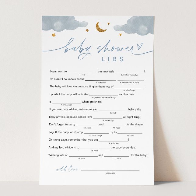 Papier Jeu de Libs pour Baby Shower sur le thème de Twink (Créateur téléchargé)