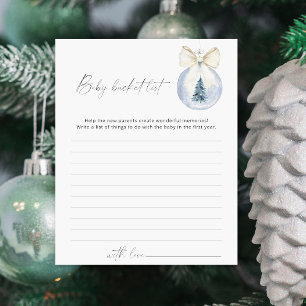 Papier Jeu de liste de seau pour bébé d'hiver
