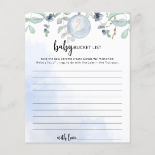 Papier Jeu de liste de seau pour bébé d'hiver