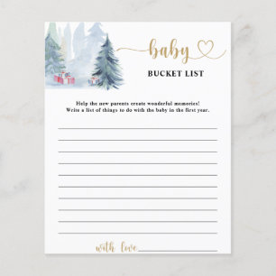 Papier Jeu de liste des bébés de la forêt bleue d'hiver