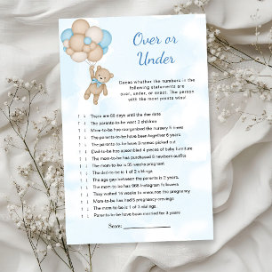 Papier Jeu de l'ours en peluche au-dessus ou en dessous d