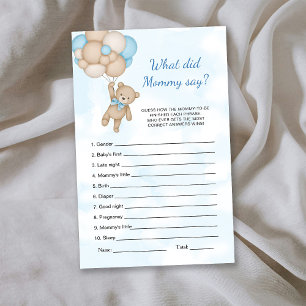 Papier Jeu de l'ours en peluche Qu'est-ce que maman a dit