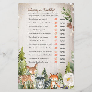 Papier Jeu de maman ou papa d'animaux de la forêt en hive