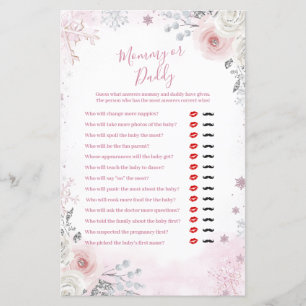 Papier Jeu de Maman ou Papa Flocon de Neige Rose Pastel H
