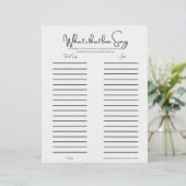 Papier Jeu de mariage amusant et esthétique pour une fête (Debout devant)