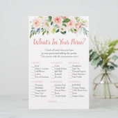 Papier Jeu de mariage 'Blush Pink Floral What's In Your P (Debout devant)