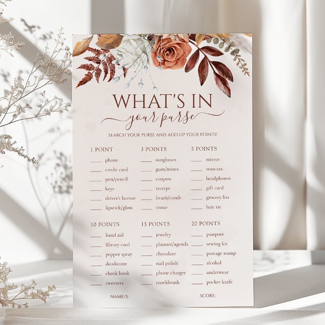 Papier Jeu de mariage Boho Floral Qu'est-ce qu'il y a dan (Créateur téléchargé)