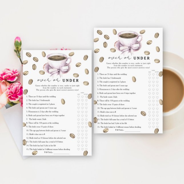 Papier Jeu de mariage Café & Arc sur ou sous (Créateur téléchargé)
