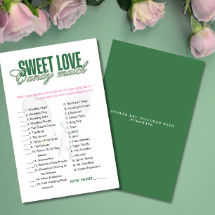 Papier Jeu de mariage Candy Match Sweet Love pour la douc
