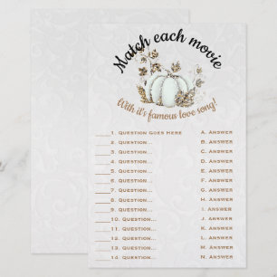 Papier Jeu de mariage citrouille blanche or histoire de c