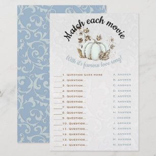 Papier Jeu de mariage citrouille blanche or histoire de c