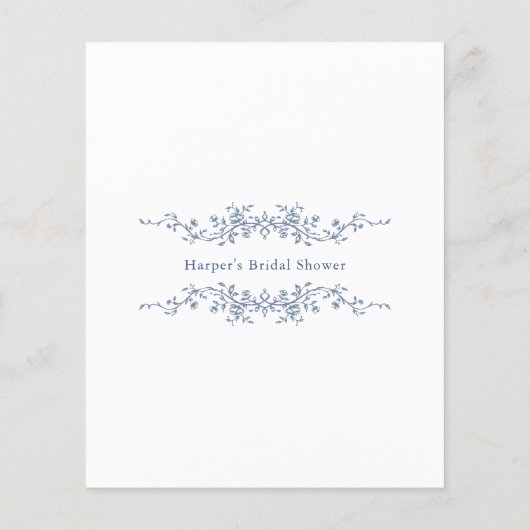 Papier Jeu de mariage classique 'Devinez combien' bleu fr (Dos)