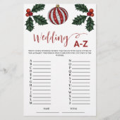 Papier Jeu de mariage d'hiver de A-Z (Devant)