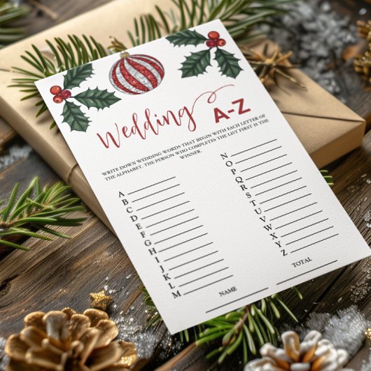 Papier Jeu de mariage d'hiver de A-Z