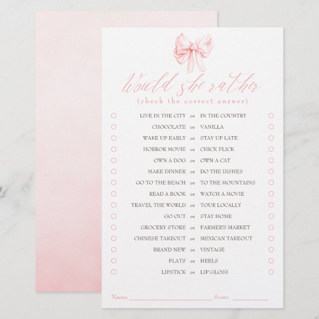Papier Jeu de mariage élégant rose plutôt chic (Devant / Derrière)