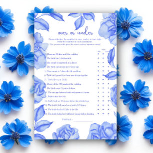 Papier Jeu de mariage Fleurs bleues Au-dessus ou en desso