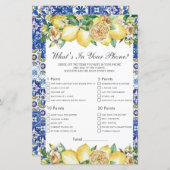 Papier Jeu de mariage floral au citron chic Qu'est-ce qu' (Devant / Derrière)