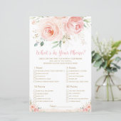 Papier Jeu de mariage floral rose Blush What's In Your Ph (Debout devant)
