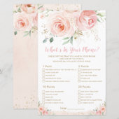 Papier Jeu de mariage floral rose Blush What's In Your Ph (Devant / Derrière)