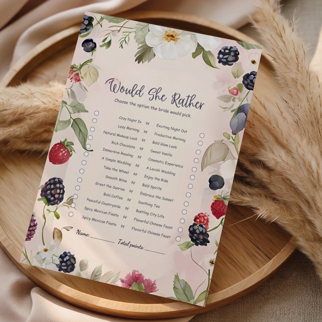 Papier Jeu de mariage floral « Would She Rather » (Créateur téléchargé)