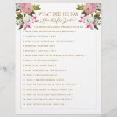 Papier Jeu de mariage modifiable floral rose et or (Devant)