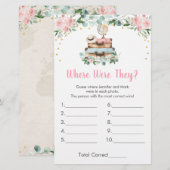 Papier Jeu de mariage Où étaient-ils Voyage floral rose (Devant / Derrière)