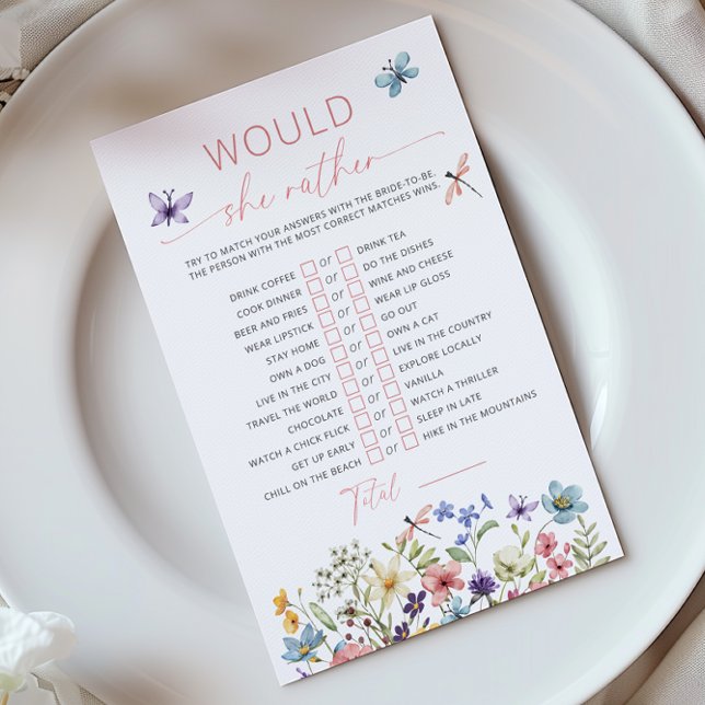 Papier Jeu de mariage papillon fleur sauvage 'Would She R (Créateur téléchargé)