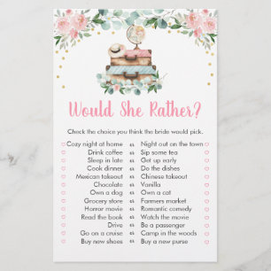 Papier Jeu de mariage 'Plutôt que' à motif floral rose po