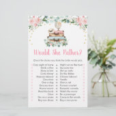 Papier Jeu de mariage 'Plutôt que' avec des fleurs roses  (Debout devant)