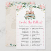 Papier Jeu de mariage 'Plutôt que' avec fleurs roses et t (Devant / Derrière)