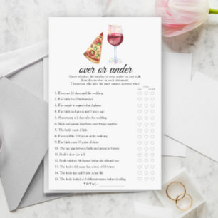 Papier Jeu de mariage vin & pizza supérieur ou inférieur