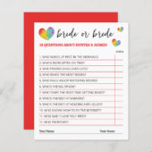 Papier Jeu de mariée ou de mariée aux coeurs arc-en-ciel  (Devant / Derrière)