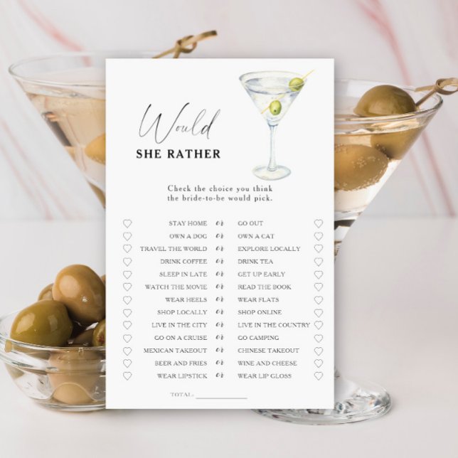 Papier Jeu de Martini pour enterrement de vie de jeune fi (Créateur téléchargé)
