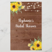 Papier Jeu de mots de Fête des mariées Rustic Sunflower L (Dos)