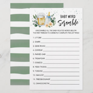 Papier Jeu de mots mêlés Baby Is Brewing pour Baby Shower