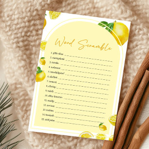 Papier Jeu de mots mêlés Baby Shower Citron
