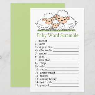 Papier Jeu de mots mêlés bébé agneaux mignons