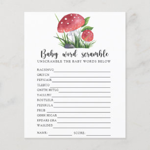 Papier Jeu de mots mêlés Bébé Champignon d'Automne