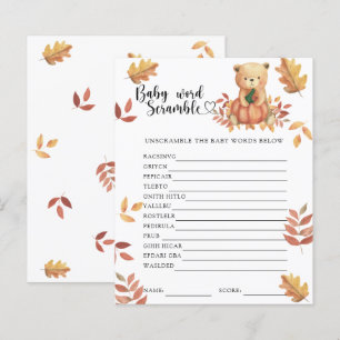 Papier Jeu de mots mêlés bébé - Citrouille d'automne et o