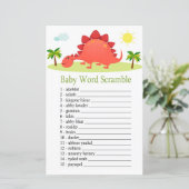 Papier jeu de mots mêlés bébé dinosaure (Debout devant)