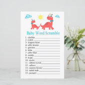 Papier Jeu de mots mêlés bébé dinosaure rouge (Debout devant)