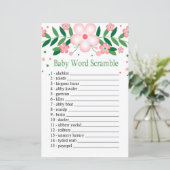 Papier Jeu de mots mêlés bébé floral rose (Debout devant)